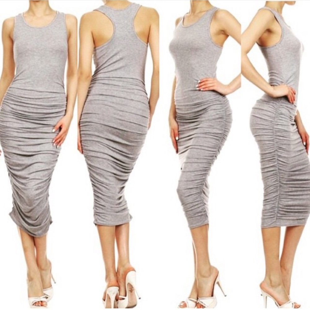 Gray midi dress